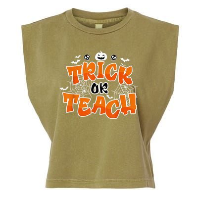 Trick Or Teach Funny Teacher Halloween Costume Garment-Dyed Women's Muscle Tee