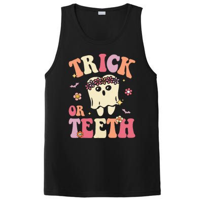 Trick Or Teeth Ghost Groovy Dental Halloween Treat Dentist PosiCharge Competitor Tank