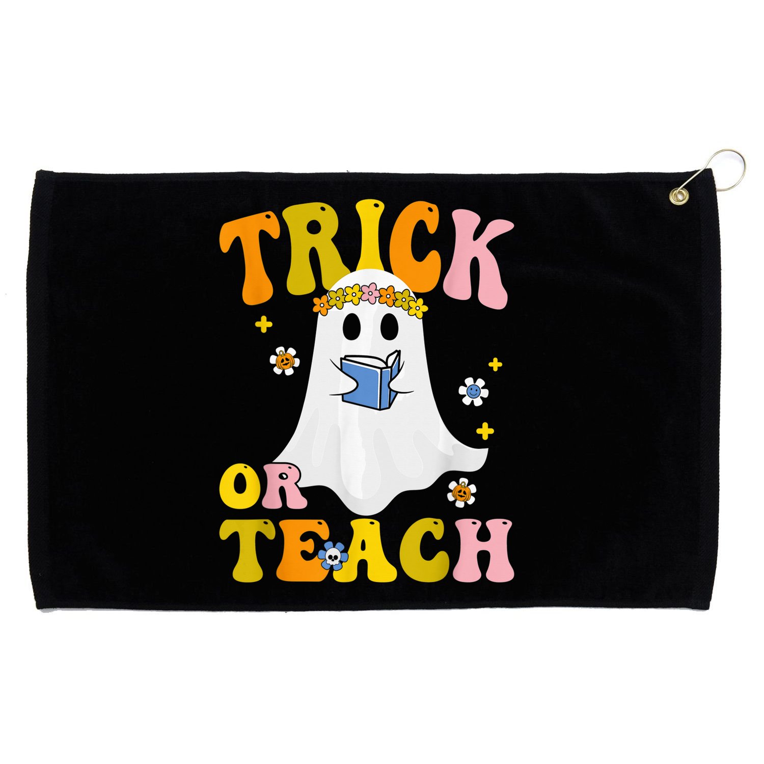 Trick Or Teach Funny Teacher Halloween Costume Teacher Grommeted Golf Towel