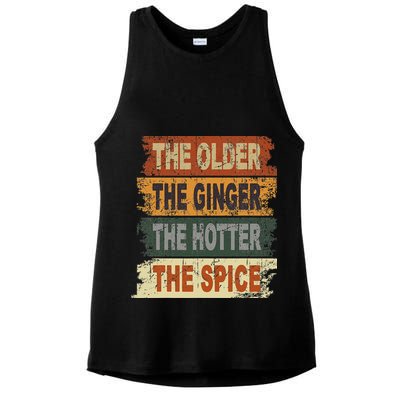 The Older The Ginger The Hotter The Spice Gift Ladies PosiCharge Tri-Blend Wicking Tank