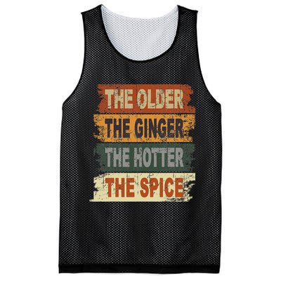 The Older The Ginger The Hotter The Spice Gift Mesh Reversible Basketball Jersey Tank