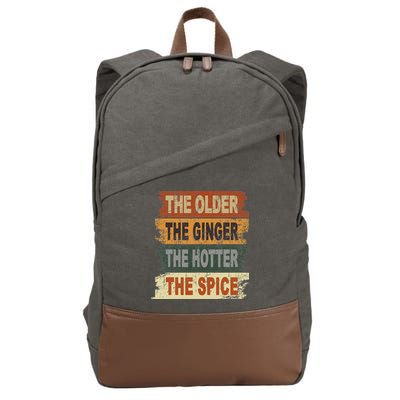 The Older The Ginger The Hotter The Spice Gift Cotton Canvas Backpack