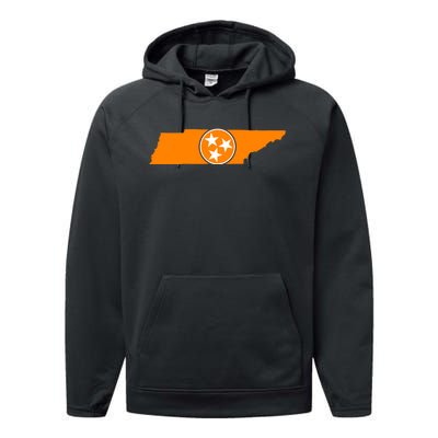 Tennessee Orange Tristar Flag State Performance Fleece Hoodie