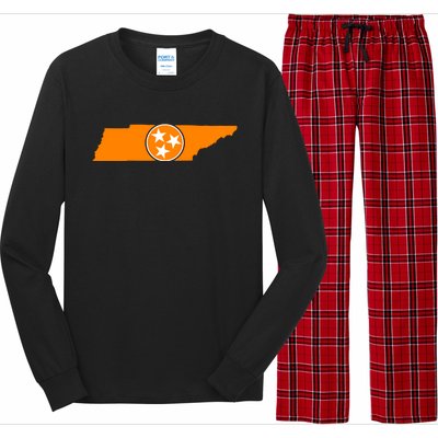 Tennessee Orange Tristar Flag State Long Sleeve Pajama Set