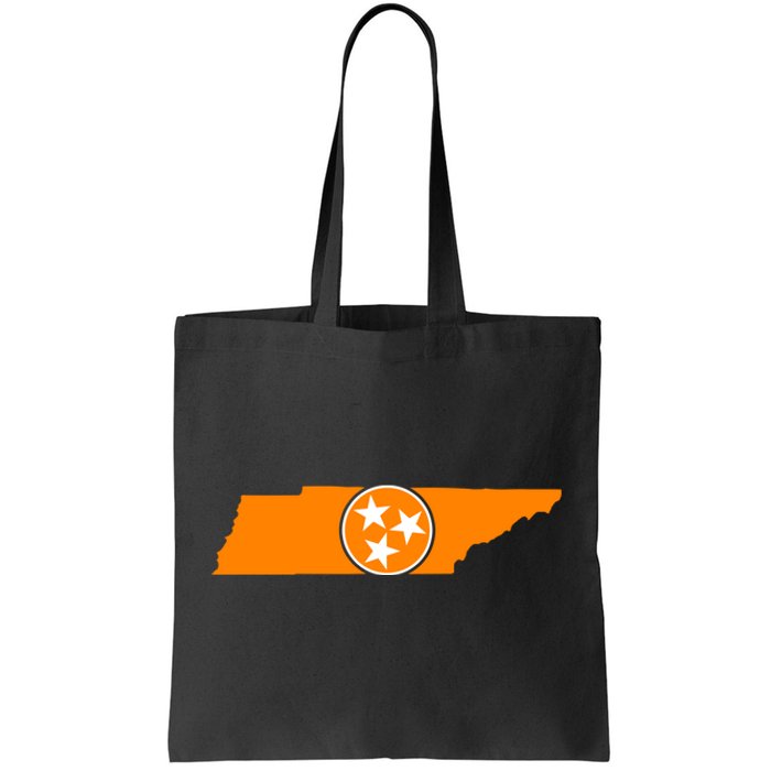 Tennessee Orange Tristar Flag State Tote Bag