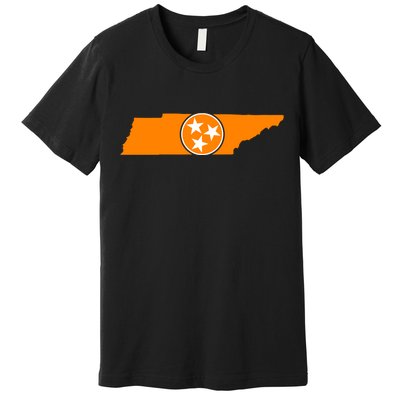 Tennessee Orange Tristar Flag State Premium T-Shirt