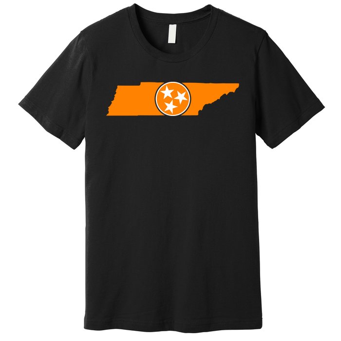 Tennessee Orange Tristar Flag State Premium T-Shirt