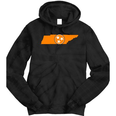 Tennessee Orange Tristar Flag State Tie Dye Hoodie