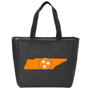 Tennessee Orange Tristar Flag State Zip Tote Bag