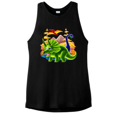 Triceratops & Others Ladies PosiCharge Tri-Blend Wicking Tank