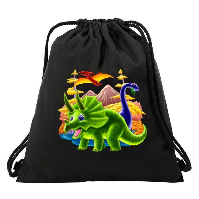 Triceratops & Others Drawstring Bag