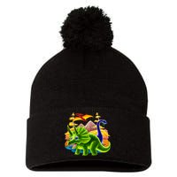 Triceratops & Others Pom Pom 12in Knit Beanie