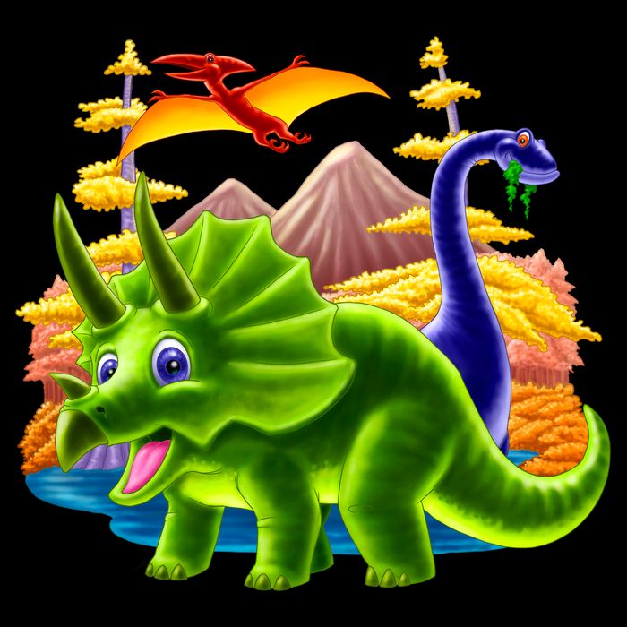 Triceratops & Others Cropped Pullover Crew