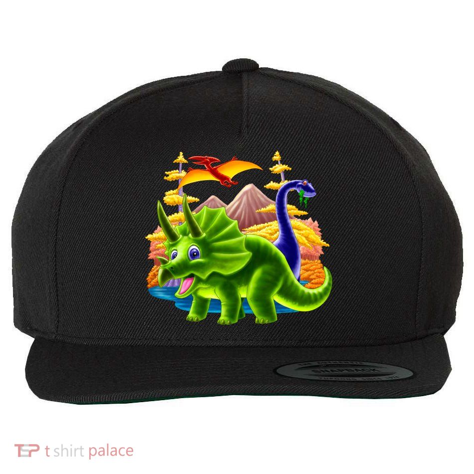 Triceratops & Others Wool Snapback Cap