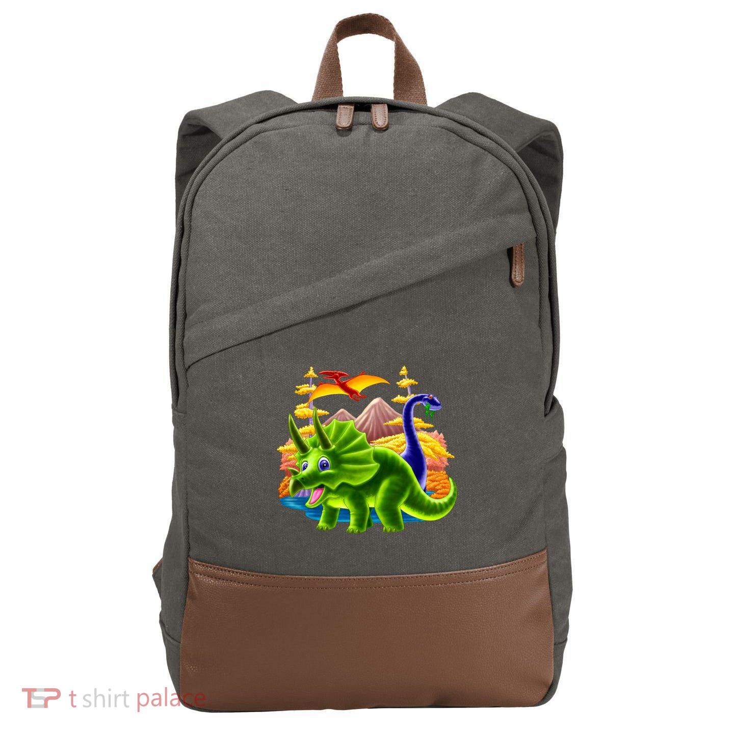 Triceratops & Others Cotton Canvas Backpack