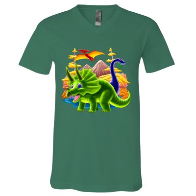 Triceratops & Others V-Neck T-Shirt