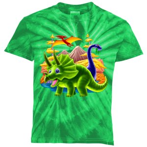 Triceratops & Others Kids Tie-Dye T-Shirt