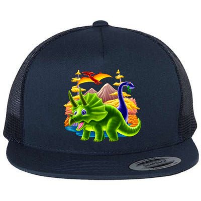 Triceratops & Others Flat Bill Trucker Hat