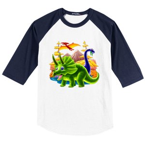 Triceratops & Others Baseball Sleeve Shirt