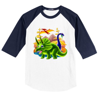 Triceratops & Others Baseball Sleeve Shirt