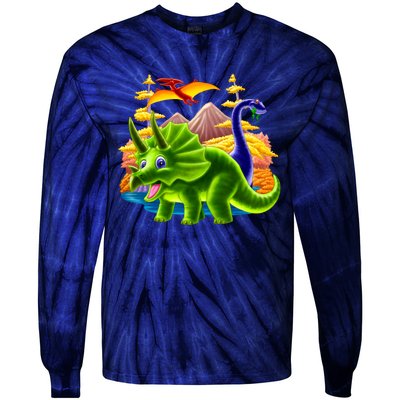 Triceratops & Others Tie-Dye Long Sleeve Shirt