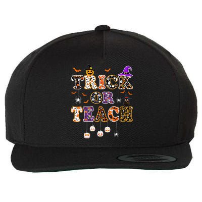 Trick Or Teach Funny Teacher Happy Halloween Costume Gifts Wool Snapback Cap