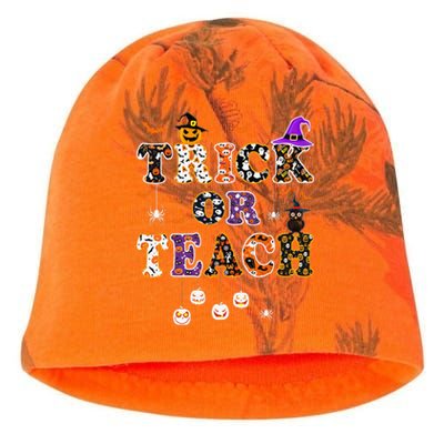 Trick Or Teach Funny Teacher Happy Halloween Costume Gifts Kati - Camo Knit Beanie