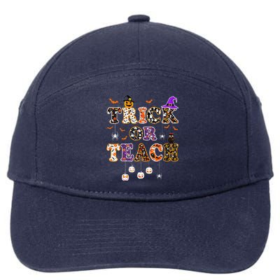 Trick Or Teach Funny Teacher Happy Halloween Costume Gifts 7-Panel Snapback Hat