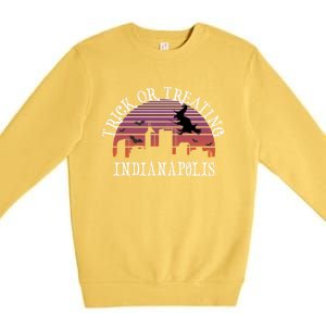 Trick Or Treating Indianapolis Meaningful Gift Spooky Halloween Gift Premium Crewneck Sweatshirt