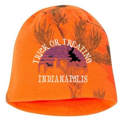 Trick Or Treating Indianapolis Meaningful Gift Spooky Halloween Gift Kati - Camo Knit Beanie