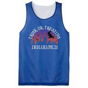 Trick Or Treating Indianapolis Meaningful Gift Spooky Halloween Gift Mesh Reversible Basketball Jersey Tank