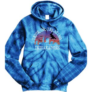 Trick Or Treating Indianapolis Meaningful Gift Spooky Halloween Gift Tie Dye Hoodie