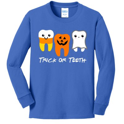 Trick Or Teeth Cute Dental Halloween Hygienist Dentist Rdh Gift Kids Long Sleeve Shirt