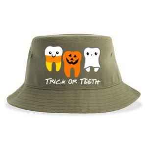 Trick Or Teeth Cute Dental Halloween Hygienist Dentist Rdh Gift Sustainable Bucket Hat