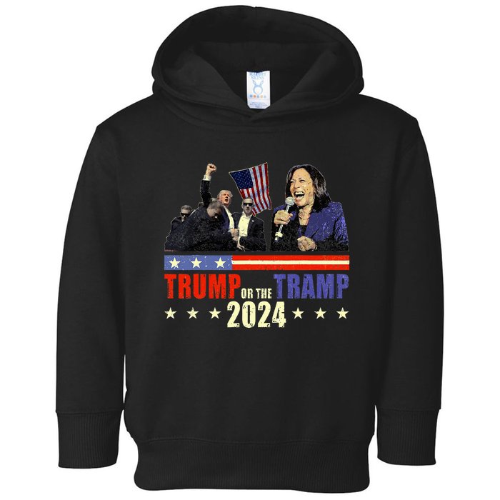 Trump Or The Tramp 2024 Vote For Trump Trump Vance 2024 Toddler Hoodie