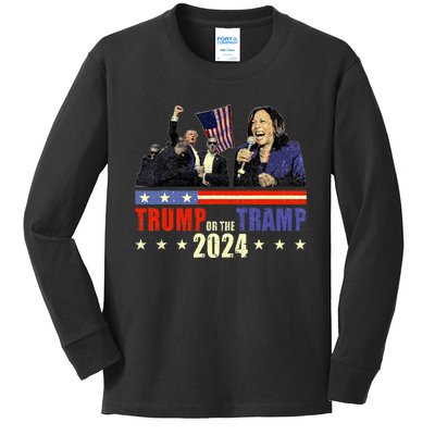 Trump Or The Tramp 2024 Vote For Trump Trump Vance 2024 Kids Long Sleeve Shirt