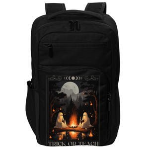 Trick Or Teach Ghost Books Reading Tarot Teachers Halloween Impact Tech Backpack