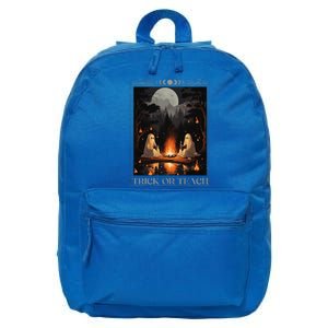 Trick Or Teach Ghost Books Reading Tarot Teachers Halloween 16 in Basic Backpack