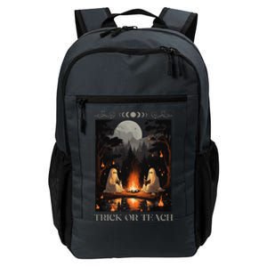 Trick Or Teach Ghost Books Reading Tarot Teachers Halloween Daily Commute Backpack