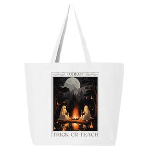 Trick Or Teach Ghost Books Reading Tarot Teachers Halloween 25L Jumbo Tote