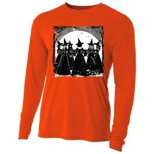 Trick Or Treat Witch Witches Girl Will Be Girl Halloween Cooling Performance Long Sleeve Crew