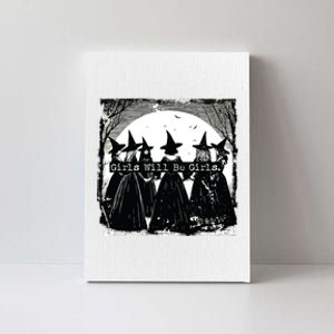 Trick Or Treat Witch Witches Girl Will Be Girl Halloween Canvas