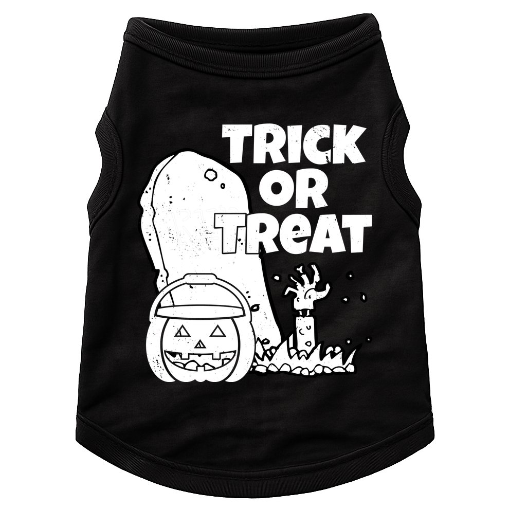 Trick Or Treat Halloween Spooky Graveyard Doggie Tank
