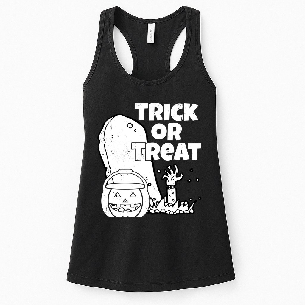 Trick Or Treat Halloween Spooky Graveyard Womens Tank Top