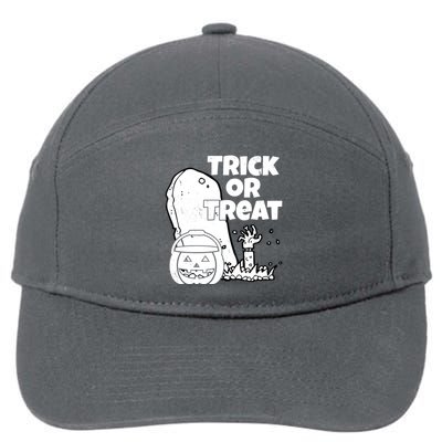 Trick Or Treat Halloween Spooky Graveyard 7-Panel Snapback Hat