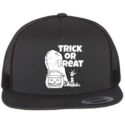 Trick Or Treat Halloween Spooky Graveyard Flatbill Hat