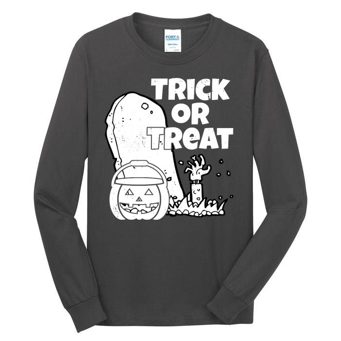 Trick Or Treat Halloween Spooky Graveyard Tall Long Sleeve T-Shirt