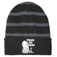 Trick Or Treat Halloween Spooky Graveyard Striped Beanie with Solid Band