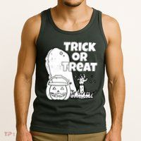 Trick Or Treat Halloween Spooky Graveyard Tank Top