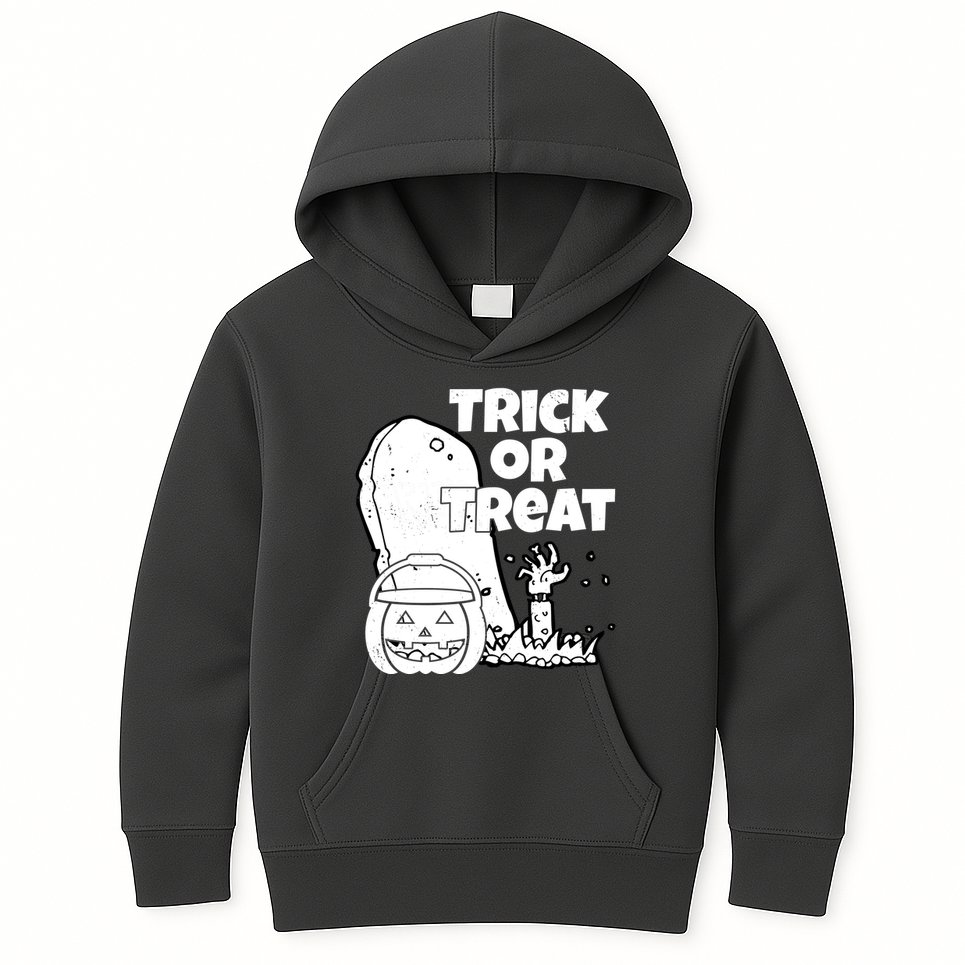 Trick Or Treat Halloween Spooky Graveyard Kids Hoodie